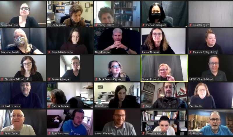 Large group of people participating in a Zoom call