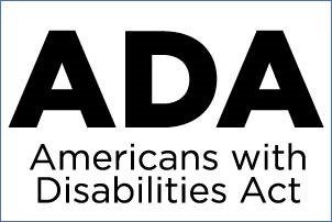 Black text that says ADA Americans with Disabilities Act