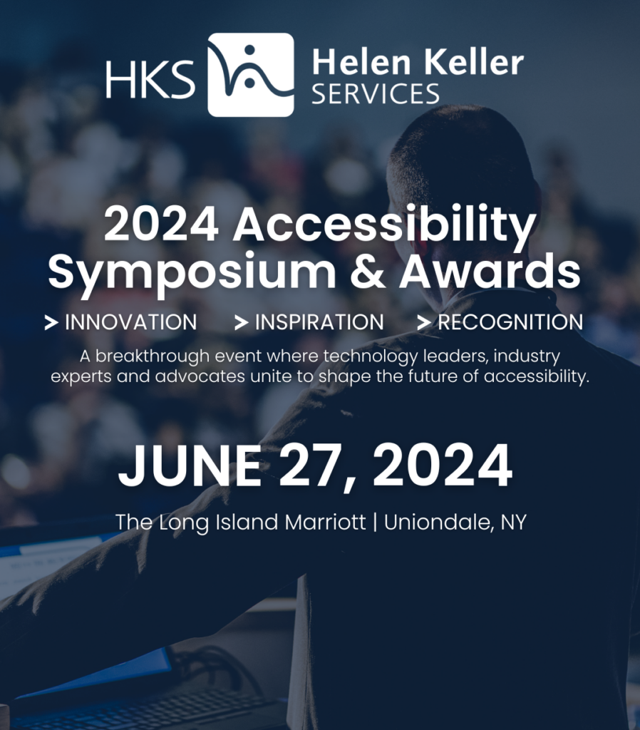 Accessibility Symposium and Awards graphic with event details on it