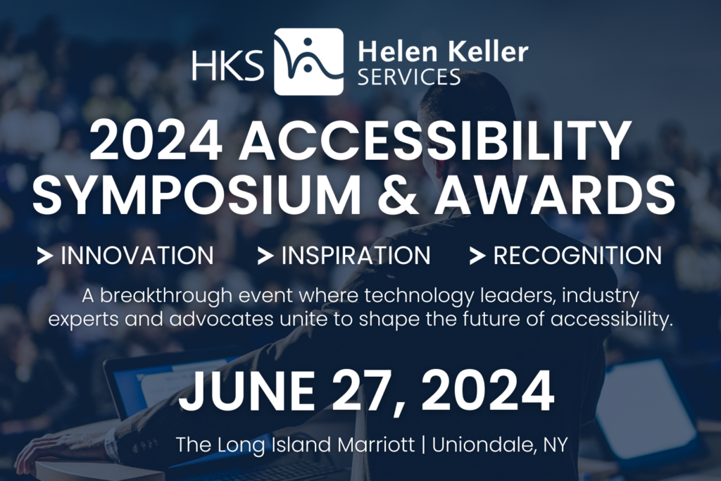 Accessibility Symposium and Awards graphic with event details on it