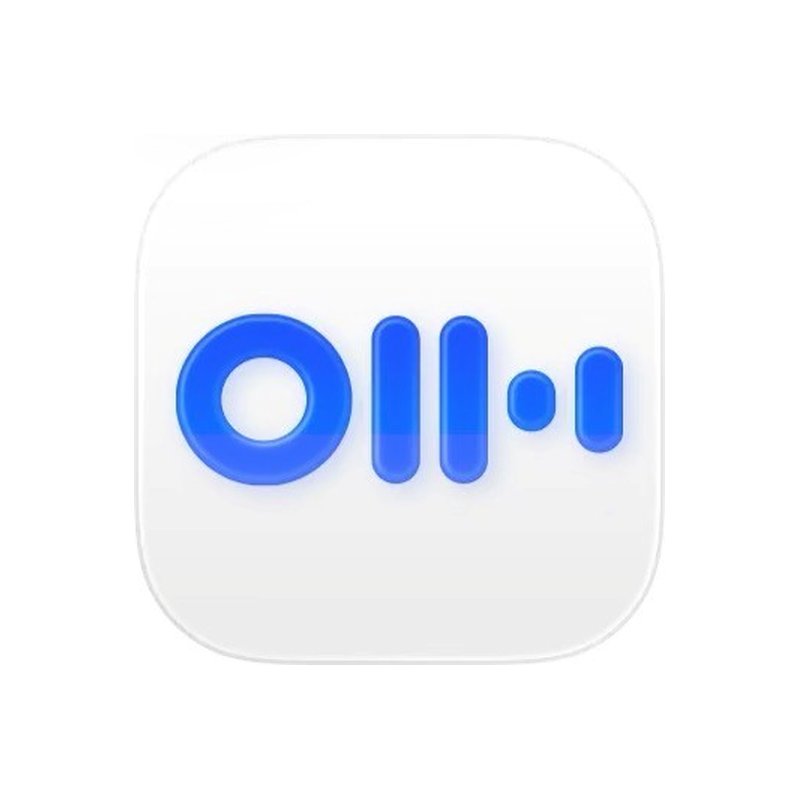 Otter.ai app icon, a blue soundwave-style logo on a white rounded square.