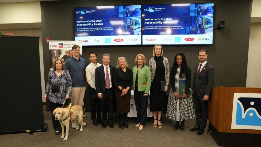 2026 AccessAbility Award honorees stand with HKS leaders and local officials.